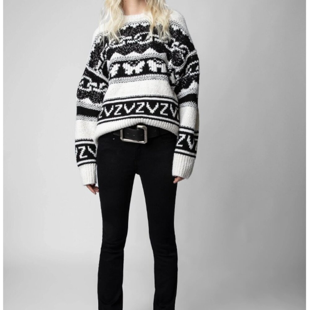 Zadig & Voltaire Kanson Wool Cashmere Sequin Sweater SIZE L